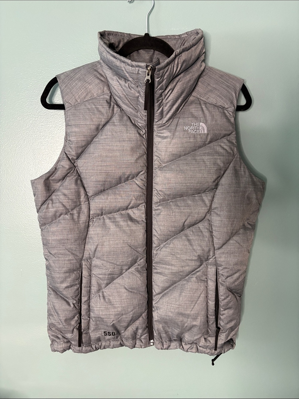 The North Face Heather Gray 550 Down Women's Insulated Vest